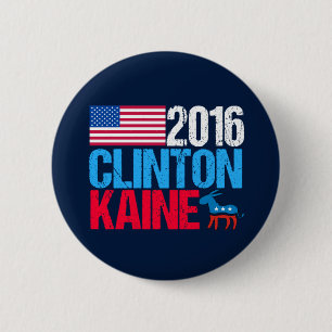 2016 Hillary Clinton Tim Kaine Democrat Button