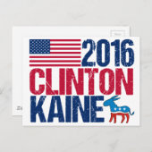 2016 Hillary Clinton Tim Kaine Postkarte (Vorne/Hinten)