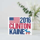 2016 Hillary Clinton Tim Kaine Postkarte (Stehend Vorderseite)
