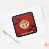 2016 Jahr der Neujahrsmarke des Affen Quadratischer Aufkleber (Umschlag)