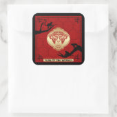 2016 Jahr der Neujahrsmarke des Affen Quadratischer Aufkleber (Tasche)