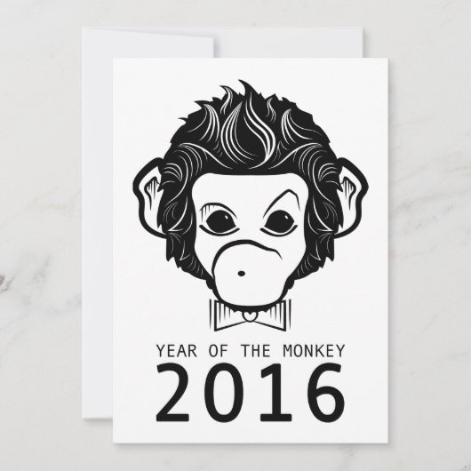 2016 Jahr des Affen (Bowtie) Einladung (Vorderseite)