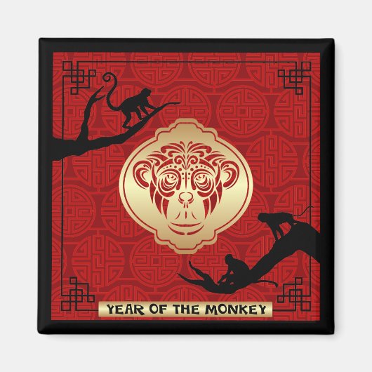 2016 Jahr des Monkey Square Magnet (Vorne)