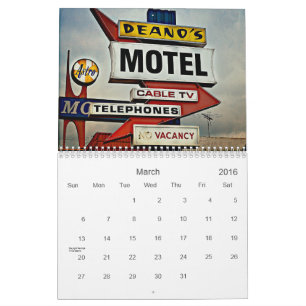 2016 Kalender der Vintage-Schilder Erste Ausgabe