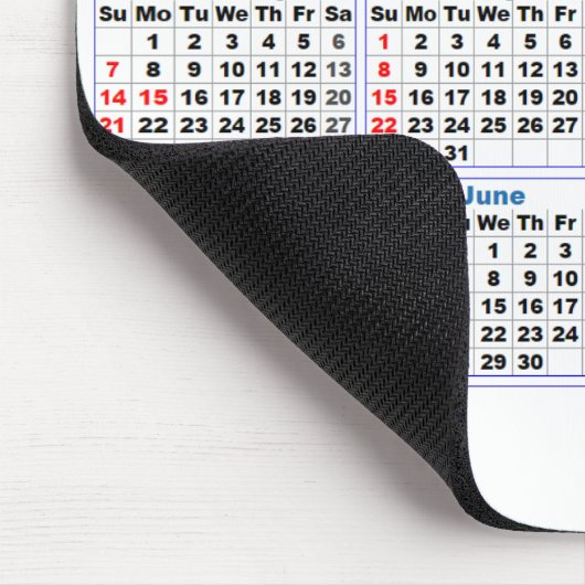2016 Kalender Mousepad einfacher Türkis (Ecke)
