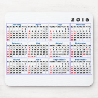 2016 Kalender Mousepad einfacher Türkis