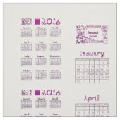2016 Kalender Tea Handtuchgewebe Schriftart Typ Stoff (Muster)