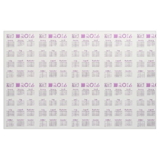 2016 Kalender Tea Handtuchgewebe Schriftart Typ Stoff (Yard (91,4 cm))