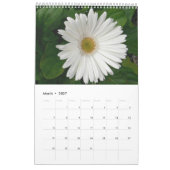 2016 Kalender-Weißer Blumen-Kalender Kalender (Mär 2027)