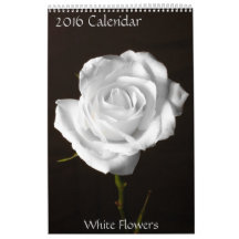 2016 Kalender-Weißer Blumen-Kalender