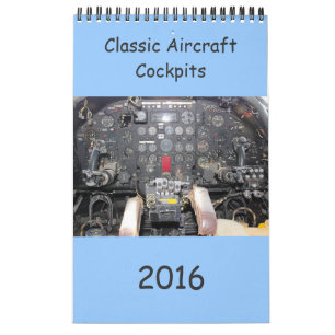 2016 klassischer Flugzeug-Cockpit-Kalender Kalender