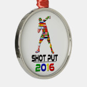 2016: Kugelstoßen Silbernes Ornament (Rechts)