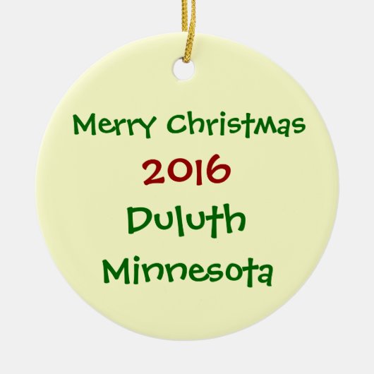 2016 KUNDENGERECHTE DULUTH FROHE KERAMIKORNAMENT (Vorne)