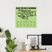 2016 Mauer-Kalender Regeln für unser Klassenzimmer Poster (Heimbüro)