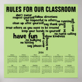 2016 Mauer-Kalender Regeln für unser Klassenzimmer Poster (Vorne)