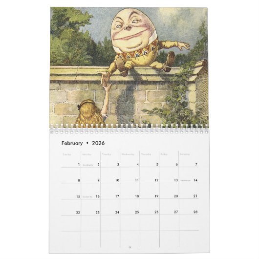 2016 Medium-Alice im Wunderland-Kalender Kalender (Feb 2026)