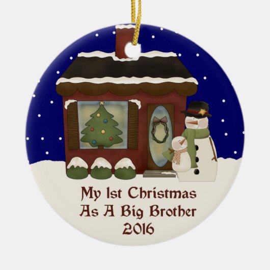 2016 mein 1. Weihnachten als großer Bruder Keramik Ornament (Vorne)