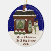 2016 mein 1. Weihnachten als großer Bruder Keramik Ornament (Links)