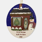 2016 mein neuer Zuhause-WeihnachtsSnowman Keramik Ornament (Links)
