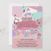 2016 Nostalgia Glow-Up Birthday Invitation Einladung (Vorderseite)