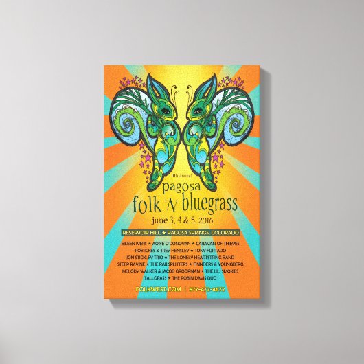 2016 Pagosa Folk 'N Bluegrass Poster Leinwanddruck (Vorderseite)