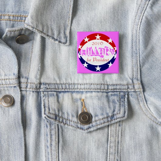 2016 rosa Quadrat. Münze deckt Hillary für Button (Beispiel)