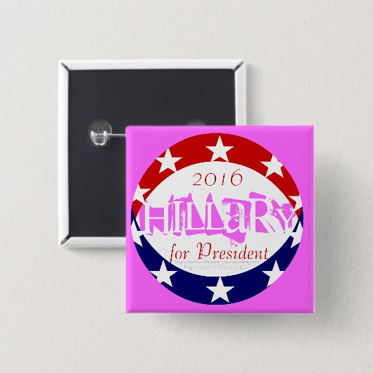 2016 rosa Quadrat. Münze deckt Hillary für Button (Vorne & Hinten)