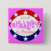2016 rosa Quadrat. Münze deckt Hillary für Button (Vorderseite)