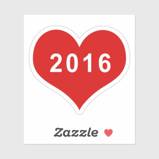 2016 Rotes Liebe Herz Vinyl Sticker (Blatt)