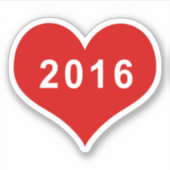 2016 Rotes Liebe Herz Vinyl Sticker (Vorderseite)