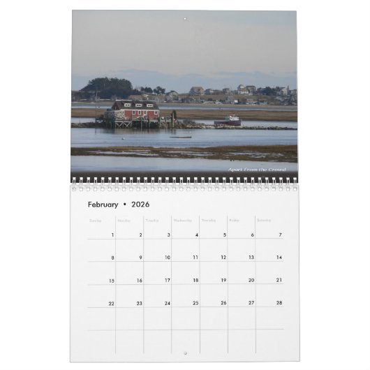 2016 schöner Neu-England Kalender (Feb 2026)