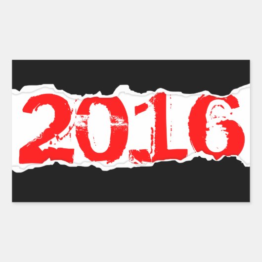 2016 (Seitenränder) Rechteckiger Aufkleber (Vorderseite)