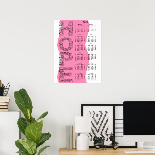 2016 Wall Calendar Breast Cancer Awareness Poster (Heimbüro)