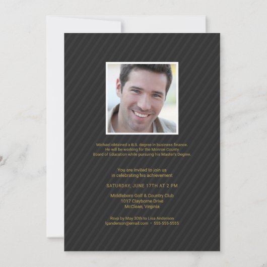 2017 Abschluss Ankündigung Masculine Gold Text (Rückseite)