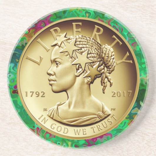 2017 American Liberty 225-jähriges Gold-Coin Getränkeuntersetzer (Vorne)