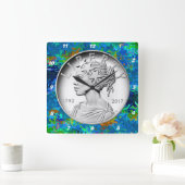 2017 American Liberty Silver Coin Quadratische Wanduhr (Zuhause)