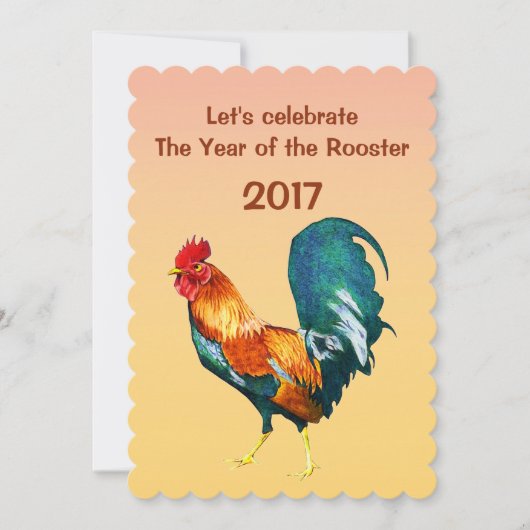 2017 Chinesisches Neujahrsfest der Hahn-Einladung Einladung (Vorderseite)