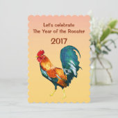 2017 Chinesisches Neujahrsfest der Hahn-Einladung Einladung (Stehend Vorderseite)