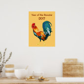 2017 Chinesisches New Year of the Red Rooster Post Poster (Küche)