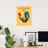 2017 Chinesisches New Year of the Red Rooster Post Poster (Heimbüro)