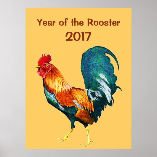 2017 Chinesisches New Year of the Red Rooster Post Poster (Vorne)