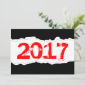 2017 (gerissenes Papier) Einladung (Stehend Vorderseite)