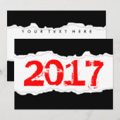 2017 (gerissenes Papier) Einladung (Vorne/Hinten)