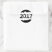 2017 (gerissenes Papier) Runder Aufkleber (Tasche)