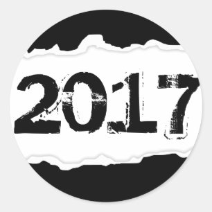 2017 (gerissenes Papier) Runder Aufkleber