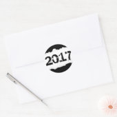 2017 (gerissenes Papier) Runder Aufkleber (Umschlag)