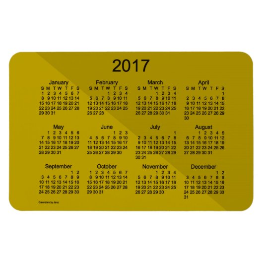 2017 Gold Angle Art Calendar von Janz 4x6 Magnet (Horizontal)
