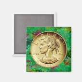 2017 GOLD LADY LIBERTY COIN MAGNET (Vorderseite/Rückseite)
