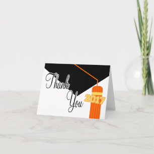 2017 Graduation Cap and Tassel Vielen Dank (Orange Dankeskarte