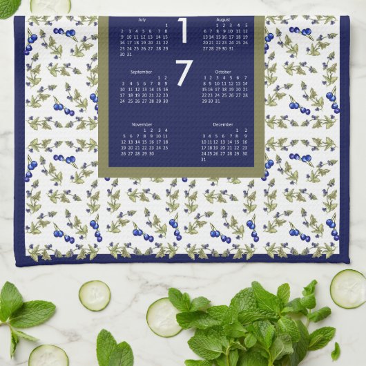 2017 Kalender-Blaubeerküchen-Tee-Tuch Geschirrtuch (Gefaltet)